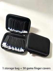 50-Piece E-Sports Gaming Finger Sleeve Set + 1 Storage Bag; Mobile Game Anti-Slip Touchscreen Finger Sleeves; Mobile Game Sensitive Operation Aid Accessory. - View 2