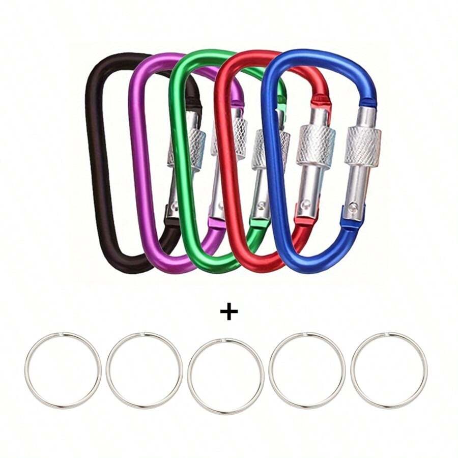 10pcs #6 D-Shaped Aluminum Alloy Spring Snap Hooks, Portable Lock ...