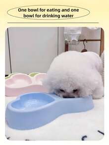 Dog Bowl, Pet Supplies, Suitable For Small Dogs, 2-In-1 Heart-Shaped Small Pet Feeder Plastic Water And Food Container, Suitable For Puppies, Cats And Other Small Animals, Candy Color - Multicolor - View 8