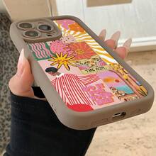 1件 極簡時尚向日葵貓咪卡通圖案 TPU 防指紋手機殼，適用於 iPhone 16 Pro Max/16/16 Pro/16 Plus/11/15/15 Pro/15 Pro Max/12/13/14 Pro Max/XS/XR/11 Pro/11 Pro Max/12 Pro/12 Pro Max/13 Pro/13 Pro Max/7 Plus/14 Pro/14 Pro Max/14 Plus/7 Plus/8 Plus/8/SE2/12 Mini/13 Mini，硬殼防黃變 - 彩色 - 查看 4