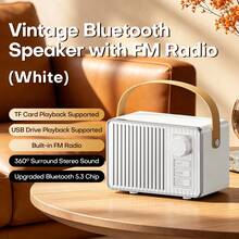 Vintage Retro Bluetooth Wireless Mini Speaker, Stereo Clear Sound Quality, Deep Bass, Portable Speaker, Compatible With IPhone, Android Devices And Tablets - Multicolor - View 10