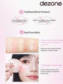 DEZONE 2-In-1 Highlighter & Blush Stick, Perfect Gift For Friends - GC01 Sakura Pink - View 5