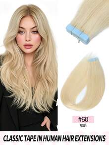 Real Human Hair Seamless Invisible Hair Extensions - Multicolor - View 19