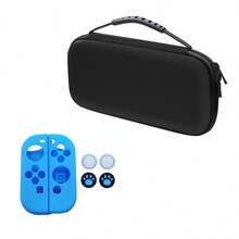 Compatible With Switch And Switch OLED, 2pcs Controller Protective Covers + 4pcs Joystick Caps + 1pc Anti-Drop Storage Bag Set, Anti-Drop, Anti-Explosion, Anti-Slip, Anti-Scratch, Anti-Sweat, Enhances Gaming Operation Feel And Experience - 2pcs Protective Case + 4pcs Thumb Grips + Storage Bag - View 16
