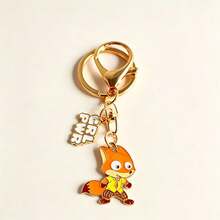 Disney 3pcs Cartoon Animal Enamel Keychains, Judy Hopps & Nick Wilde Fox Rabbit Metal Key Rings Bag Charms Gift - W - View 8