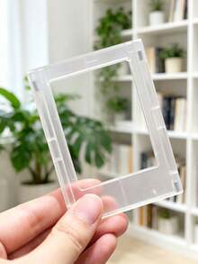 1pc Solid Color Minimalist Fridge Magnet Photo Frame, Magnetic Acrylic Photo Holder, Creative Versatile Combination Display Stand, Minimalist Magnetic Photo Desktop Decor Display Frame - Multicolor - View 4