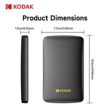 Kodak P150 500GB/1TB Portable Hard Drive, Includes SuperSpeed USB-A Data Cable (5Gbps), Built-In Storage Pouch, Protective Design, Suitable For Router, Laptop, PS4 And Other Devices File Backup - View 4