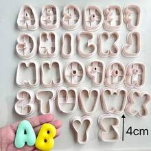 2cm/3cm/4cm/5cm English Letter Shaped Soft Clay Jewelry Mold, Letter Shaped Keychain Mold, DIY Earring Jewelry And Handmade Polymer Clay Cutter, Used For Earrings, Brooches, Pendants, Pottery Mold, High Precision Soft Clay Cutter - Apricot - View 11
