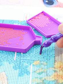 3-In-1 Colorful New Diamond Painting Tray With Lid, Storage Tray Design, DIY Handmade Accessories Bead Storage Set, The Best Gift Set For Diamond Painting Lovers - A - View 7