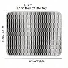 1pc Cat Litter Mat | Honeycomb Design | EVA Material | Non-Slip, Leak-Proof And Easy To Clean | Multiple Colors Available | Ideal Choice For Pet Care, Cat Litter Box Accessory | Honeycomb Pattern Mat | Durable Pet Mat - Grey - View 24