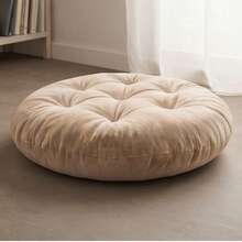 Ultra-Comfortable Round Seating Cushion - 40x40 Cm Fluffy Style - Apricot - View 5
