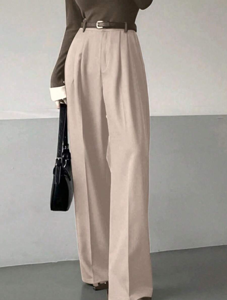 Classic And Versatile Suit Trousers With A Straight Cut And Wide Legs. - 銀色 - 查看 1