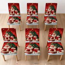 1/2/4/6/8/36pcs, Fashion Christmas Printed Chair Covers/Office Chair Cover/Chair Covers For Dining, Suitable For Indoor Home Dining Room, Hotel Modern Daily Decoration, Elastic Chair Covers Can Be Washed, Ideal Christmas Gift - Multicolor - View 7