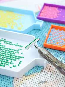 3-In-1 Colorful New Diamond Painting Tray With Lid, Storage Tray Design, DIY Handmade Accessories Bead Storage Set, The Best Gift Set For Diamond Painting Lovers - A - View 5