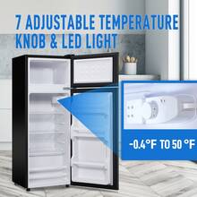 WANAI Mini Fridge With Freezer 3.0 Cu.Ft Dual Door Small Refrigerator For Dorm Bedroom,Black - US B Type Plug(110-127V) - View 6