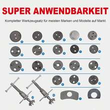 Bremssattel‑Kolben‑Rückstell‑Set, 22‑teiliges universelles Bremssattel Werkzeug, Kolbenrücksteller für Autobremsen - A - Übersicht 3