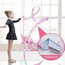 2-Pack Cintas de Gimnasia Rítmica con Varillas 2M, Cintas de Danza Deportiva Arcoíris, Baile para Niños y Adultos Cinta Giratoria Brillante para Ejercicio Entrenamiento - Multicolor - Ver 5