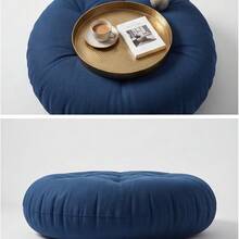 Ultra-Comfortable Round Seating Cushion - 40x40 Cm Fluffy Style - Navy Blue - View 4