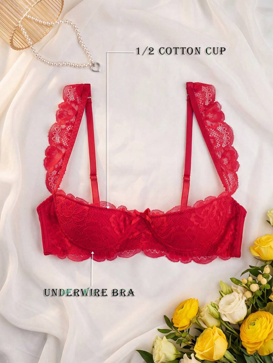 1pc Sexy Underwire Half Cup Bra