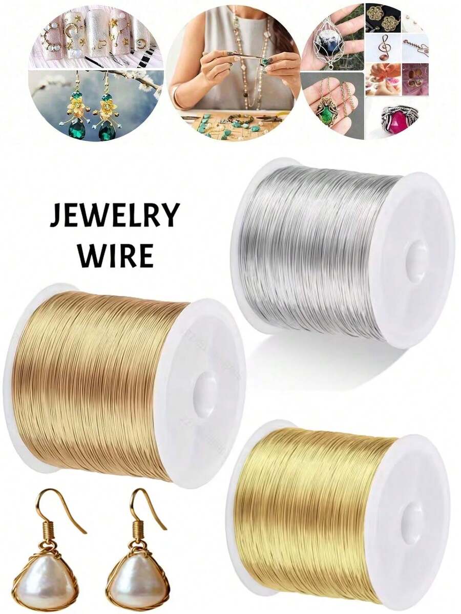 100m/Roll High Quality Stainless Steel Jewelry Wire, Non-Fading, Rust-Proof, High Color Fastness, Durable, Suitable For Bracelet, Necklace DIY, Beading, Jewelry Rope, Handmade Weaving - B - View 1