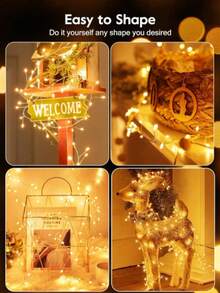 1pc LED Firework Fairy String Lights, 8 Flashing Modes, USB Powered, With Remote Control And Timer Function, Indoor Ceiling Bedroom Window Decoration Light, Suitable For Christmas Tree Wedding Party, Warm White Elegant Style, Christmas Occasion - USB Firecracker Light - View 7