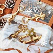 1PC/Personalized Christmas Themed Bottle Opener, Rust-Resistant And Wear-Resistant, Creative Party Bottle Opener Gadget, Holiday Gift, Christmas Gift For Friends And Family - Multicolor - View 4