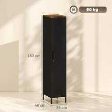 Industrial Metal Cabinet With Adjustable Shelves For Bedroom, Garage, And Office, Black, On-Site Delivery - 1 - View 2