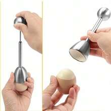 Stainless Steel Egg Topper Cutter, Multifunctional Egg Shell Opener Knocker, Kitchen Gadget For Egg Cracker And Separator - Multicolor - View 7