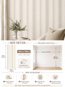 SUPSTICKER 1pc Sage Green Striped Self-Adhesive Wallpaper, Waterproof Removable PVC Decorative Sticker, Suitable For Nursery Bedroom Living Room, 3 Sizes - Multicolor - View 20