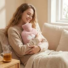1pc 500ml Clover Plush Hot Water Bottle - Thickened Water-Fillable PVC Material, Washable Soft Plush Surface, Portable Hand And Foot, Perfect For Winter, Multiple Colors Available, Christmas, Holiday Gift - Hot Water Bottle - View 9
