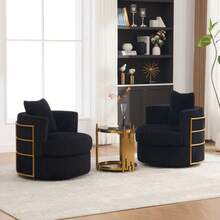 Home Theater Seating - 黑色+燈芯絨 - 查看 4