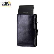 1pc RFID Anti-Theft Auto Pop-Up Card Holder, High-Quality Men's Large Capacity 6-Card Slots Multi-Function Bank Card Wallet, One-Button Pop-Up Card Extraction Convenient, Anti-Demagnetization Portable Card Case, Business Commute Coin Storage, Available In Carbon Fiber / Retro Leather, Ideal Gift For Father's Day, Valentine's Day, Teacher's Day - A - View 12