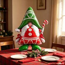 1pc 96cm Self-Standing Christmas Elf Aluminum Foil Balloon, Suitable For Christmas Enthusiasts, Party Friends, Used For Christmas Party, Store Window, Holiday Dinner, Home Gathering Atmosphere Decoration - Christmas Elf Balloon With Base - View 5