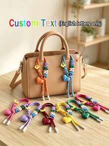[Tùy chỉnh] 1 mặt dây chuyền handmade đan dây nylon, đi kèm chữ acrylic tùy chỉnh và hình trái tim, móc treo túi cá nhân hóa, quà tặng trang trí, mặt dây tên, quà sinh nhật - Nhiều màu - Xem 1
