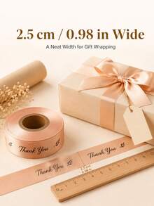 客製化緞帶 25mm 個性化 DIY 緞帶，禮品包裝、生日、婚禮、週年紀念，織紋緞帶蝴蝶結裝飾禮品，學校用品，返校季 - 彩色 - 查看 5