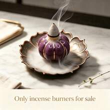 2pcs Vintage Lotus Incense Burner/Holder, Elegant And Compact Design, Suitable For Living Room, Bedroom And Other Spaces - Bronze - View 26