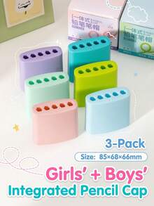 3pcs 2-In-1 Pencil Cap & Pen Holder Set, Upright Desktop Pencil Caps, Anti-Lost Drop-Resistant Tip Protector Pen Covers For Students, Multiple Pen Types, School Supplies & Office Desk Accessories - Multiple Options Available - View 10
