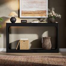 Coffee Table Black 140cm - Side Table With Storage Space - 黑色 - 查看 2