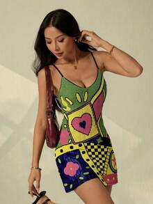 Women Short Dresses - Fruit Green - View 3