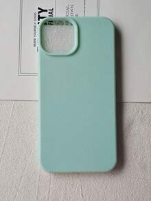 高級棕色 TPU 混合液態矽膠手機殼 - 抗黃變且柔軟保護，兼容 Apple - 淺綠 - 查看 3