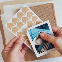 Self-Adhesive Photo Corner Stickers, Vintage Kraft Paper Photo Corner Stickers, Suitable For DIY Scrapbooking, Photo Albums, Travel Journals, Memory Books Or Diary Photo Protection Decoration, Back To School Season - Set - View 11