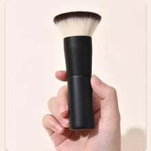 Flat Top Foundation Makeup Brush Set 2Pcs, Soft Dense Bristles Powder Brush, Professional Face Cosmetic Tools For Liquid Foundation, Cream, Blush, Setting Powder, Contour Bronzer, Flawless Blending Makeup Brushes For Daily Travel Use - A - View 4