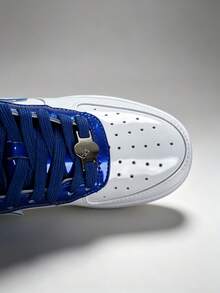 Sepatu Kulit Paten Vintage A BATHING APE BAPE STA Sepatu Sneakers Pria untuk Pakaian Jalanan yang Serasi - Biru - View 6