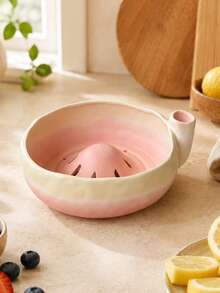 1 pièce Bol à fruits en céramique à drainage automatique, bol de lavage de fruits en céramique, passoire, déshydrateur, conception d'entrée latérale à flux d'eau en vortex, panier de drainage multifonctionnel pour fraises, myrtilles et petits fruits, passoire de cuisine à drainage rapide, bassin de lavage de fruits rotatif, boîte cadeau de pendaison de crémaillère pour les vacances, bassin de lavage de fruits à la maison, ensemble cadeau de plateau de fruits pour le thé de l'après-midi - Bol de lavage en céramique pour fruits - Voir 5