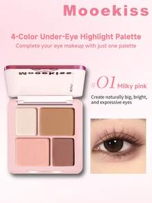 Mooekiss 01 Milk Powder Puff 4-Color Eyeshadow & Aegyosal Palette - 01 Milk Powder - View 1