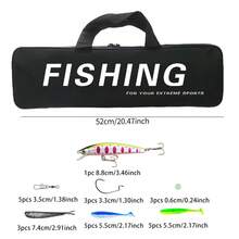 KecchKrezing 4-Section Detachable Carbon Fiber Straight Handle Fishing Rod Set, Spinning Reel Fishing Tackle Kit With Fishing Line, Lures And Hooks, Outdoor Freshwater Carp Fishing Gear With Storage Bag - Blue - View 5