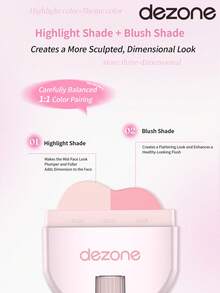 DEZONE 2-In-1 Highlighter & Blush Stick, Perfect Gift For Friends - GC01 Sakura Pink - View 4