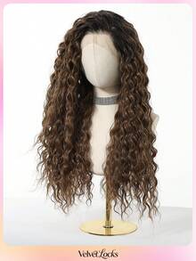 Topshe [Velvet Locks] 13*4 HD Lace Wig 24 Inch Long Curly Hair, Heat-Resistant Synthetic Fiber Wig, Wig, Suitable For Daily, Party And Holiday, Christmas - Multicolor - View 5