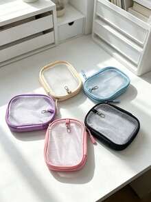 Multifunctional PVC Hanging Storage Bag, Portable Cosmetic Organizer, Multifunctional Hanging Bag, Mini PVC Lipstick Storage Bag, Travel Portable Storage Bag, Student Earphone And Key Storage Bag - Multicolor - View 4