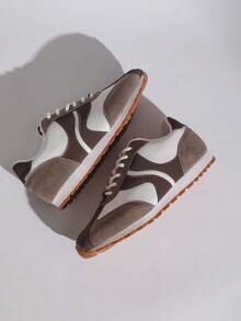 Women Casual Sneakers, Lace Up Walking Shoes - White - View 7